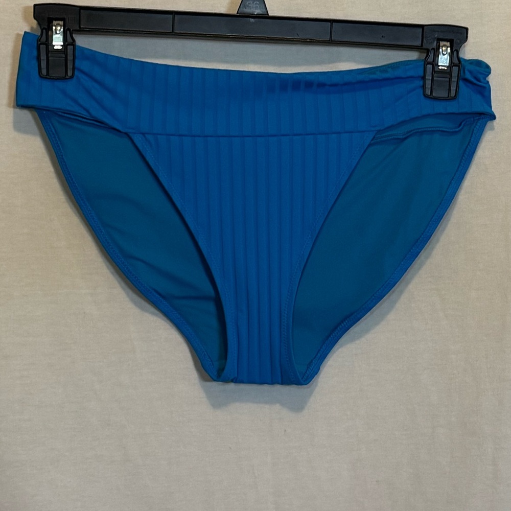 AA-420 Aerie NWT‎ Ribbed Blue Lined Summer Swim Bikini Bottoms Size L